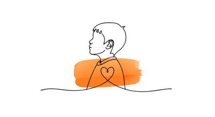 Obraz na płótnie Canvas Symbolic line art of a child's heart for the National Day for Truth and Reconciliation