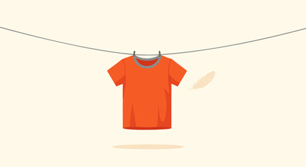Orange t-shirt on a clothesline, a symbol of national day, truth, and reconciliation