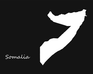 Somalia map outline Vector illustration Simple design 
