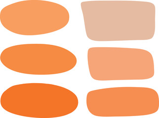 Vector illustration of a blob shape, hand drawn oval, hand drawn box, text box (color theme autumn)