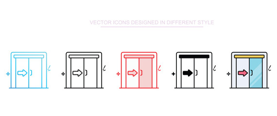 Sliding Door icon design with white background stock illustration