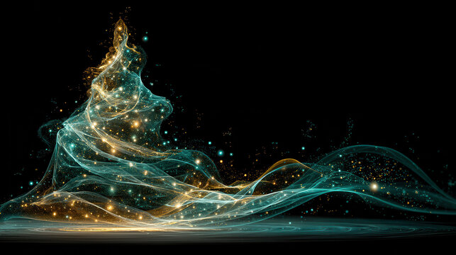 Quantum Christmas tree in a superposed state for New Year 2026 celebration