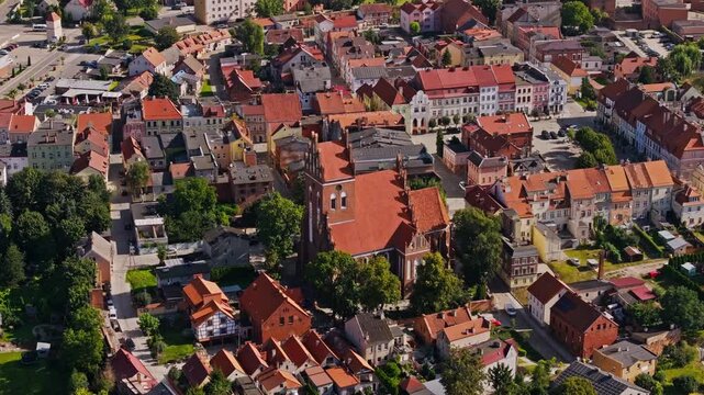 Polish historic town Gniew with St Nicholas Church, culture identity resilience