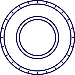 Naklejka premium Circular abstract design with black background and white lines featuring symmetry