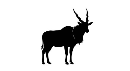 Silhouette of a majestic eland antelope standing proudly wildlife animal side view © Hridoy