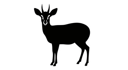 Silhouette of a dik-dik antelope standing proudly majestic african wildlife silhouette © Hridoy