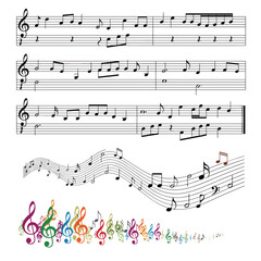 Fototapeta premium A collection of musical notation elements for artistic expression and educational purposes.