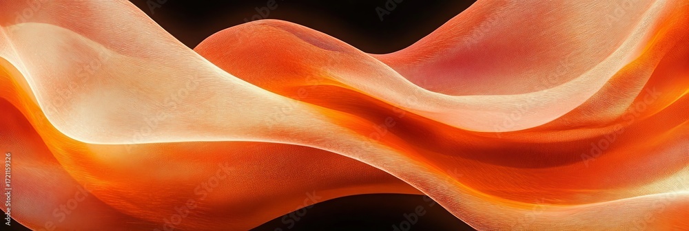 Canvas Prints elegant abstract orange wave design with smooth texture and subtle color transitions for background