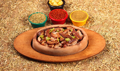  kokorech served with a lot of spices