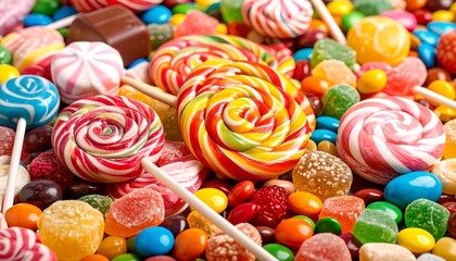 Colorful candy assortment close-up