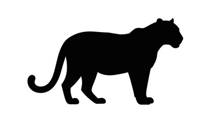 Sleek black panther silhouette majestic predator prowling powerful wild animal silhouette art © Hridoy