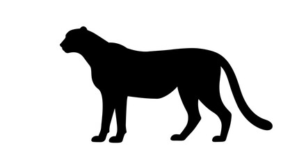 Majestic black panther silhouette standing proudly in profile majestic wild animal © Hridoy