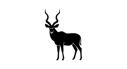 Majestic kudu silhouette majestic african antelope with impressive spiral horns standing proudly