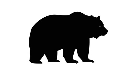 Majestic black bear silhouette standing profile wild animal nature symbol