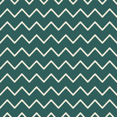 Cream rounded zigzag lines over a deep teal background in a seamless pattern. Ideal for calm, minimal, and natural design themes across both print and digital formats.