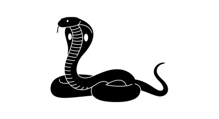 Fototapeta premium Striking black cobra snake silhouette graphic design reptile wildlife symbol danger