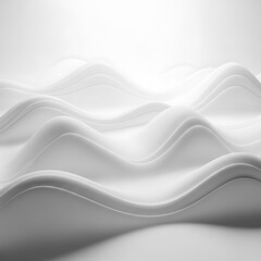 Obraz premium Abstract white, wavy shapes create a smooth, flowing design in a minimalist background.