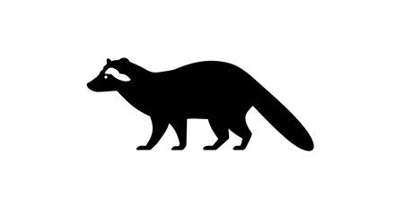 Black silhouette of a raccoon standing on a white surface wild animal wildlife nature photography