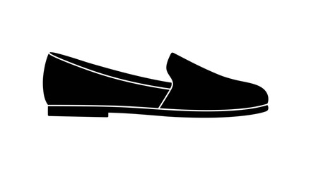 Sleek black velvet loafer shoe with subtle white trim showcasing elegant style and comfort.