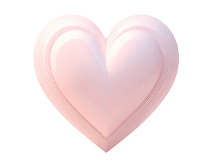 Soft, light pink heart shape with layered, smooth texture