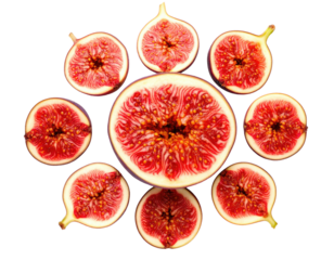 Fig slices arranged in a circular pattern