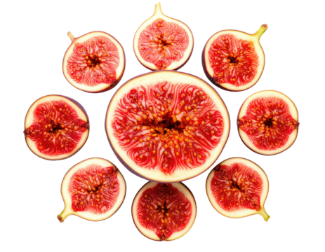 Fig slices arranged in a circular pattern