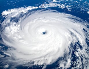 Aerial view of a powerful hurricane
