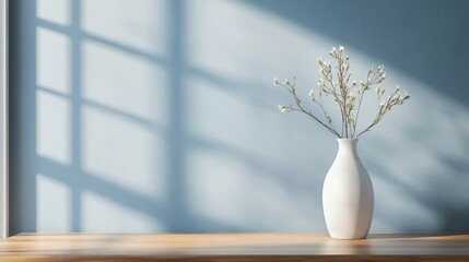 a white vase with some flowers in it