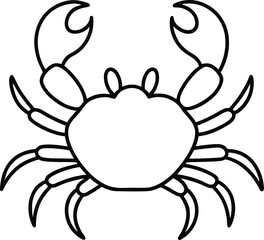 Black abstract vector silhouette of a crab with flower on white background
