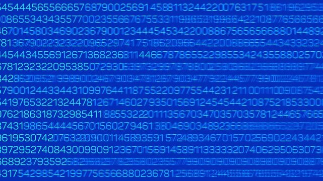 blue screen Binary Code Background, with changing digits and looping. Modern technology hex code concept. Technical environment programming, binary code in