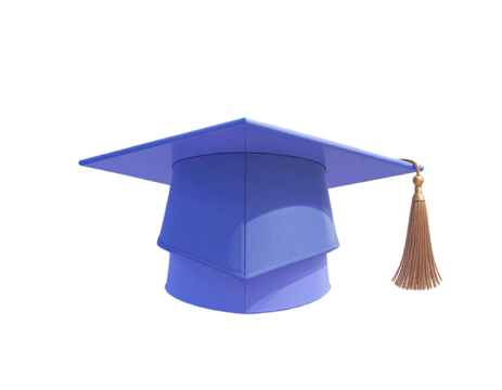 Light-purple graduation cap, three-dimensional, tassel