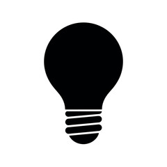 Obraz premium Black and White Light Bulb Icon Illustration Symbolizing Innovation Creativity and Energy Efficient Solutions for Modern Homes and Businesses