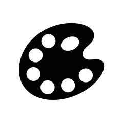 Fototapeta premium Black and white artists palette illustration for creative projects artistic expression and design work in various digital and print media applications