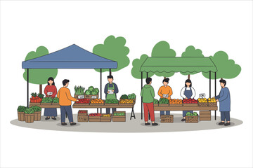 Local Farmers Market Offering Fresh Produce and Goods