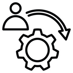 People Driven Strategy Icon Line Vector Illustration