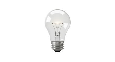 Transparent Light Bulb Isolated on White Background Symbol of Idea and Innovation