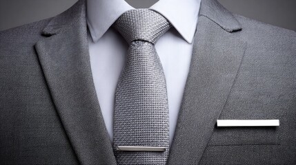 A man wearing a gray suit and white shirt with a silver tie