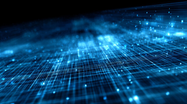 abstract digital data background, blue tones, grid lines, AI technology theme, clean layout, high resolution