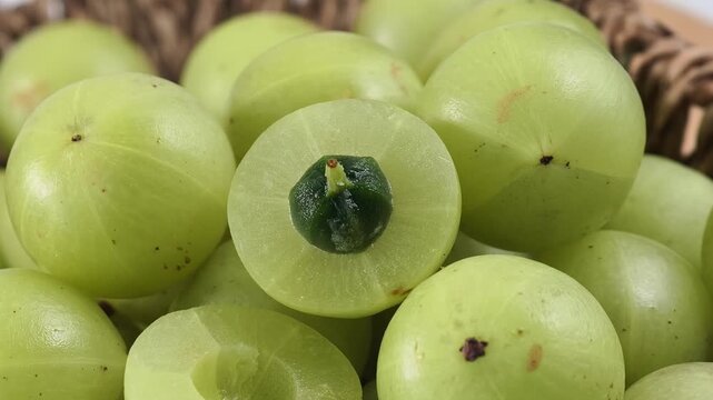 Close-up of Indian Gooseberry in a basket