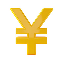 Obraz premium 3D golden yen symbol on black background