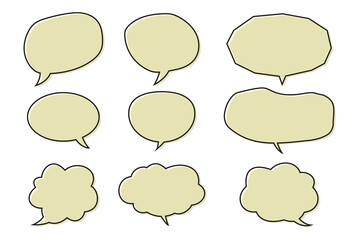 Set of blank comic speech bubble illustration