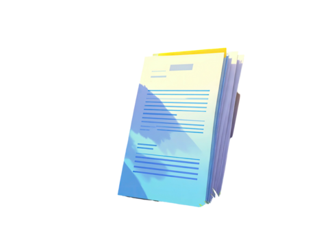 Stack of light-blue documents, stylized