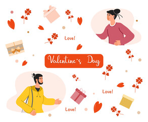 People Congratulates Valentine's day Gift Love