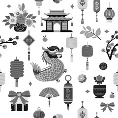 Pattern Chinese New Year Asian Tradition Oriental