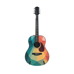Naklejka premium Beautiful acoustic guitar displayed on a white background showcasing its rich color and details expertly crafted for music lovers