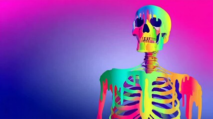 Colorful skeleton art vibrant background - Powered by Adobe