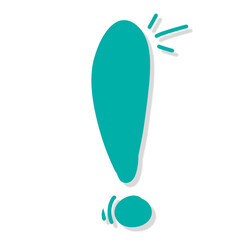 exclamation mark symbol with shadow on a clean white background. Minimalist design concept for attention, alert, highlight, urgency, communication, or creative expression.