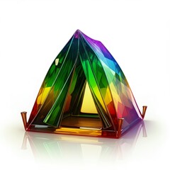Rainbow Tent on White Background