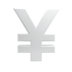 Obraz premium 3D rendered, stylized Yen symbol in light gray