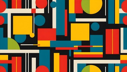 Dynamic abstract art composition digital medium colorful geometric patterns modern style